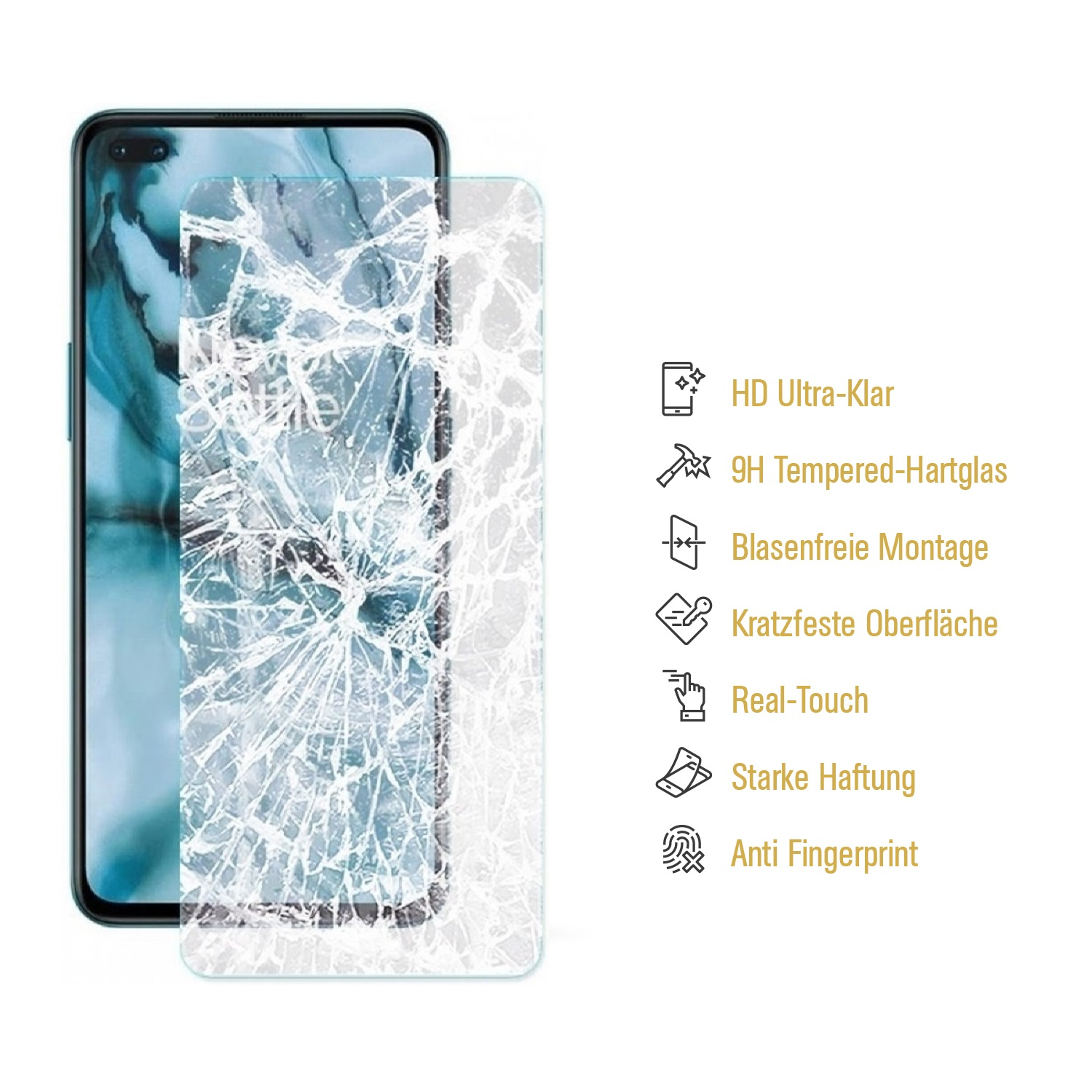 9H KLAR Nord) Displayschutzfolie(für HD PROTECTORKING OnePlus 4x Hartglas