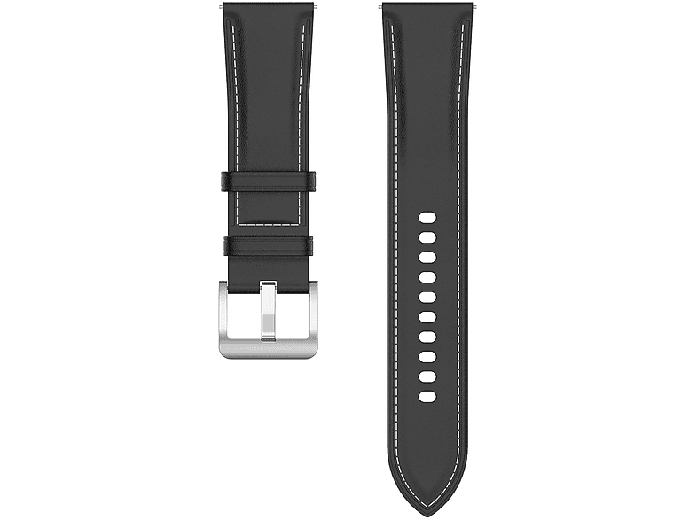 5, Echtes INF Ersatzarmband, Uhrenarmband Watch Samsung, Leder, schwarz Galaxy
