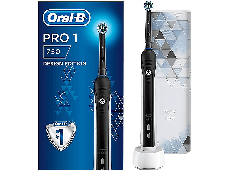 Oral-B Pro 1 750 Cepillo de Dientes Eléctrico Blanco + Estuche de