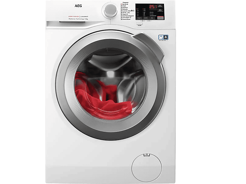 Lavadora carga frontal - AEG LFA6I8275A, 8 kg, 1200 rpm, 10 programas, Blanco