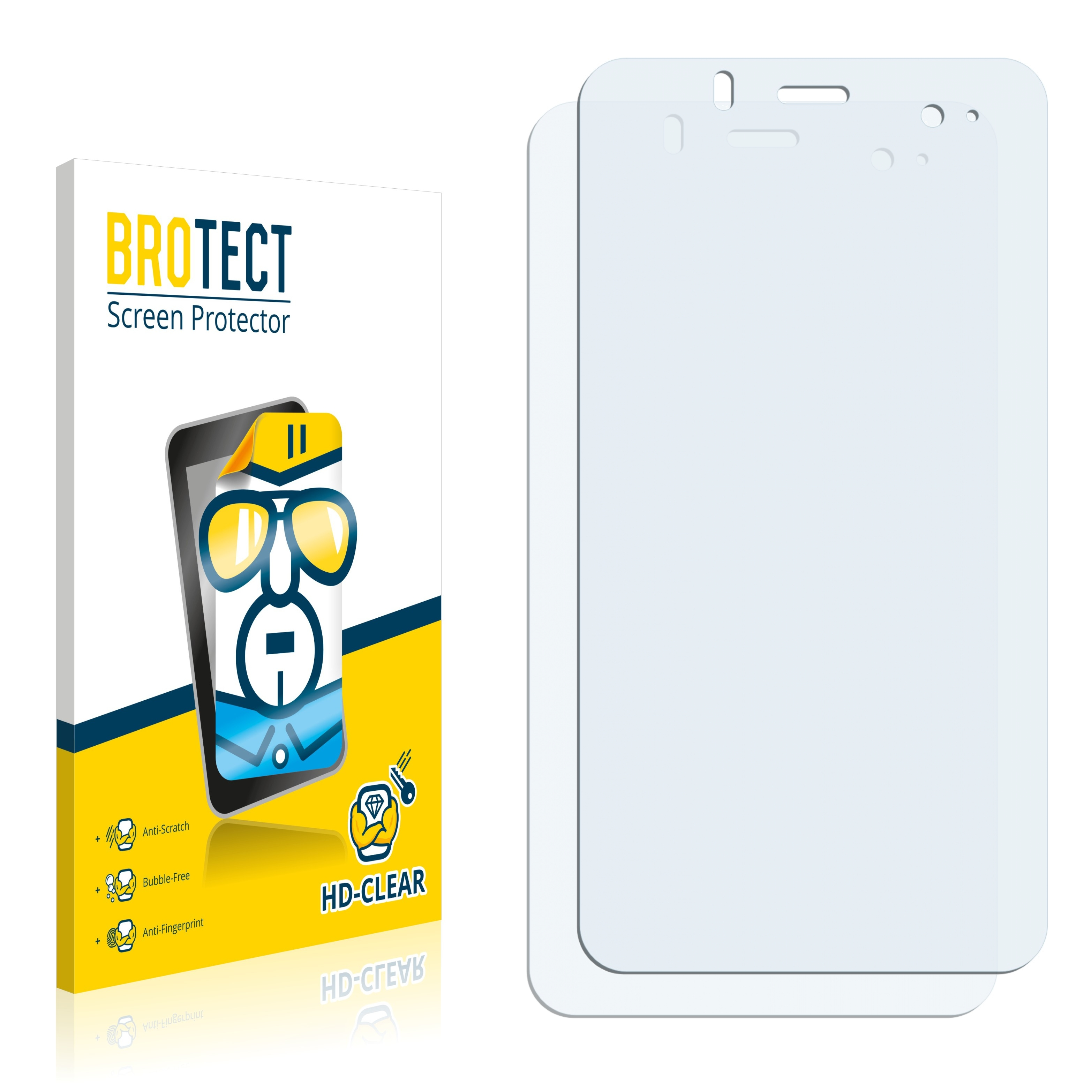 BROTECT 2x Touch OT-6010A Star) Alcatel One Schutzfolie(für klare