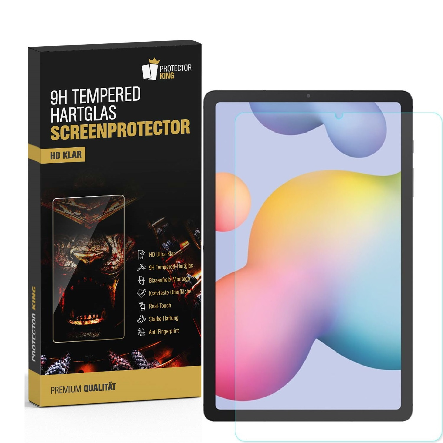 PROTECTORKING 6x Echtes Tempered 9H Schutzglas Displayschutzfolie(für Galaxy KLAR S6 HD Tab Lite) Samsung Hartglas