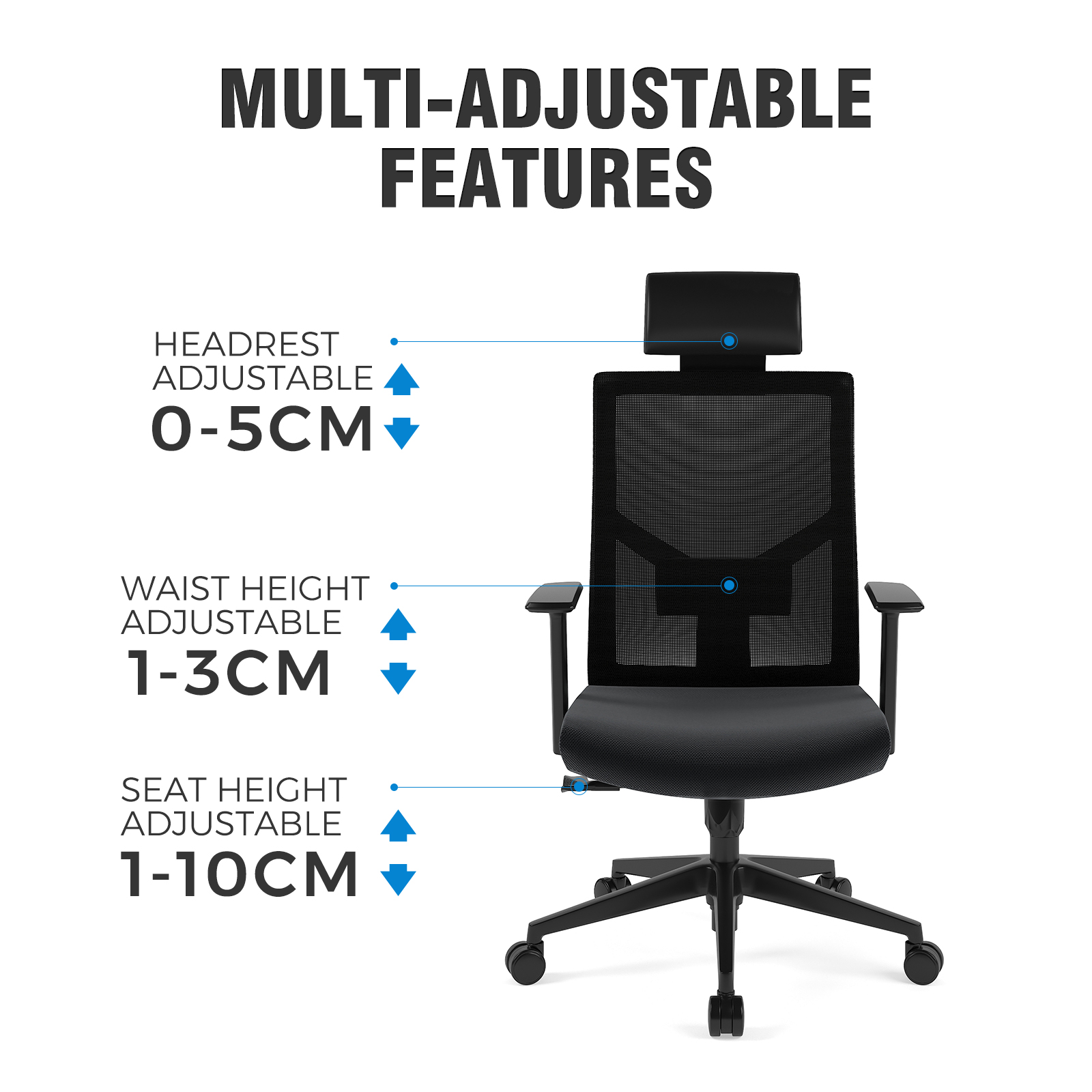 mit ergonomischer FLEXISPOT Schreibtischstuhl Rollen Drehstuhl Flexispot Bürostuhl Bürostuhl