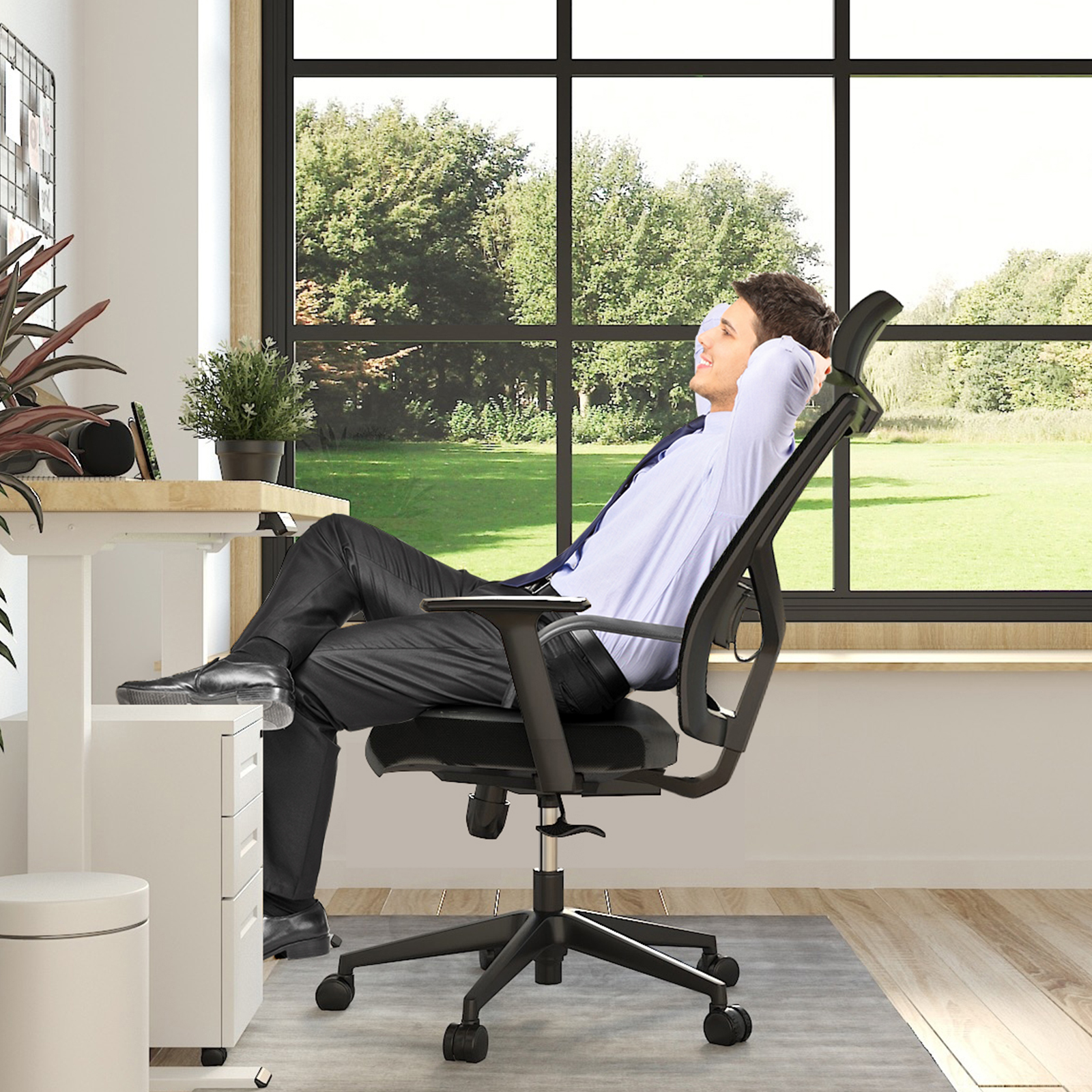 mit ergonomischer FLEXISPOT Schreibtischstuhl Rollen Drehstuhl Flexispot Bürostuhl Bürostuhl