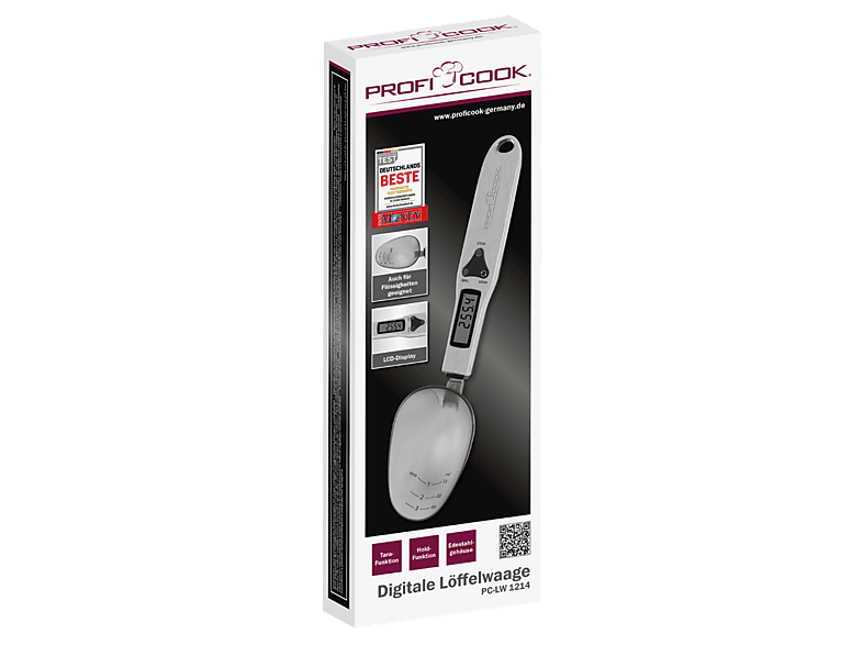 PROFI COOK PC-LW 1214 DIGITALE LÖFFELWAAGE EDELSTAHL Küchenwaage (Max. Tragkraft: 300 g