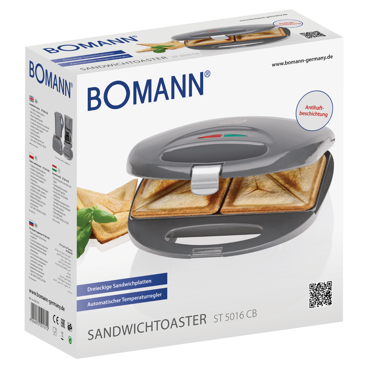 CB Sandwichtoaster BOMANN 5016 NEU ST Grau