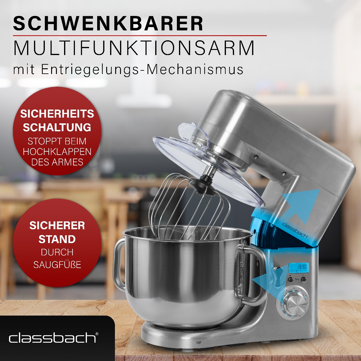 CLASSBACH C-KM 4002 Küchenmaschine Watt) edelstahl (1500
