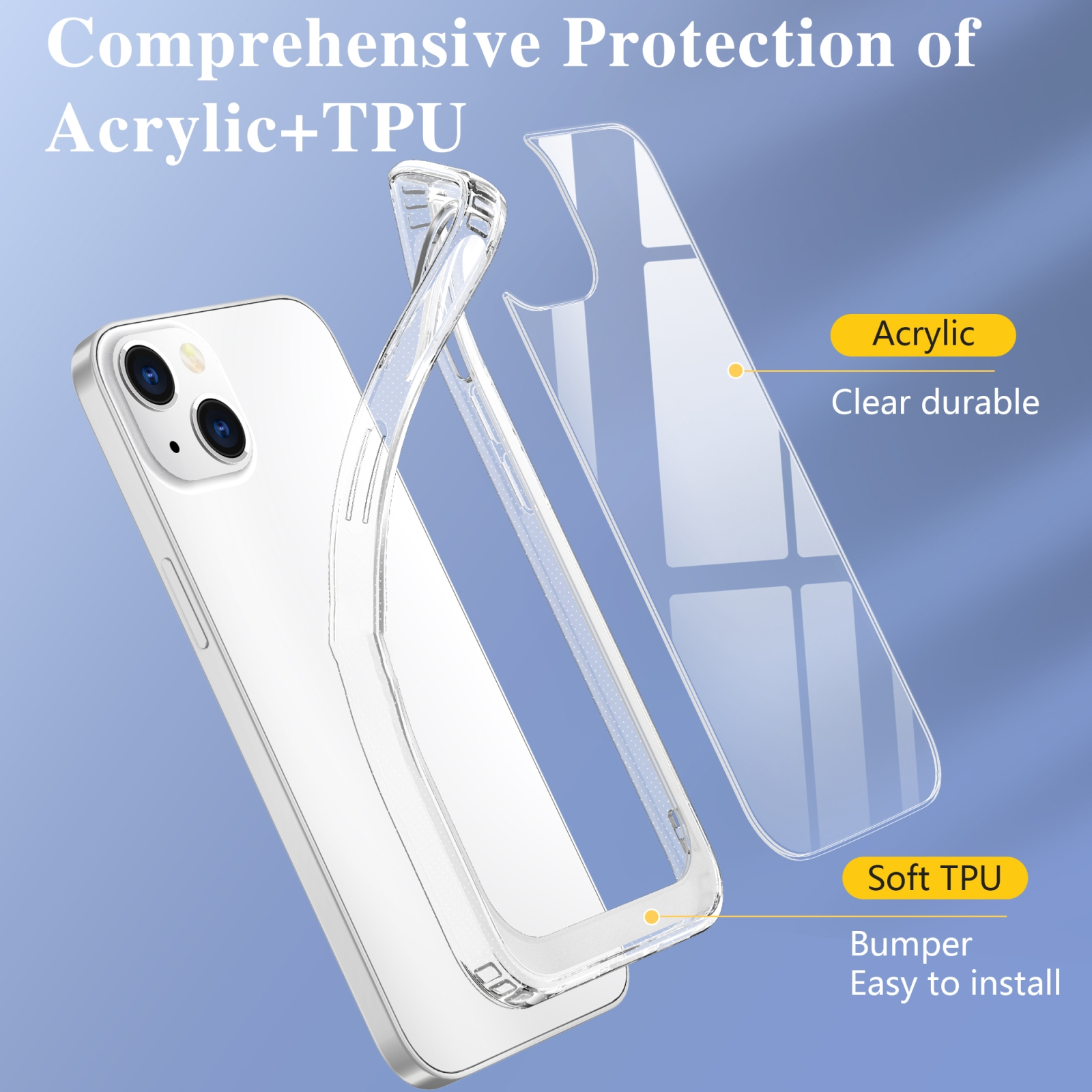 PROTECTORKING Backcover, Pro, iPhone 13 Apple, Transparent Backcover, Hülle