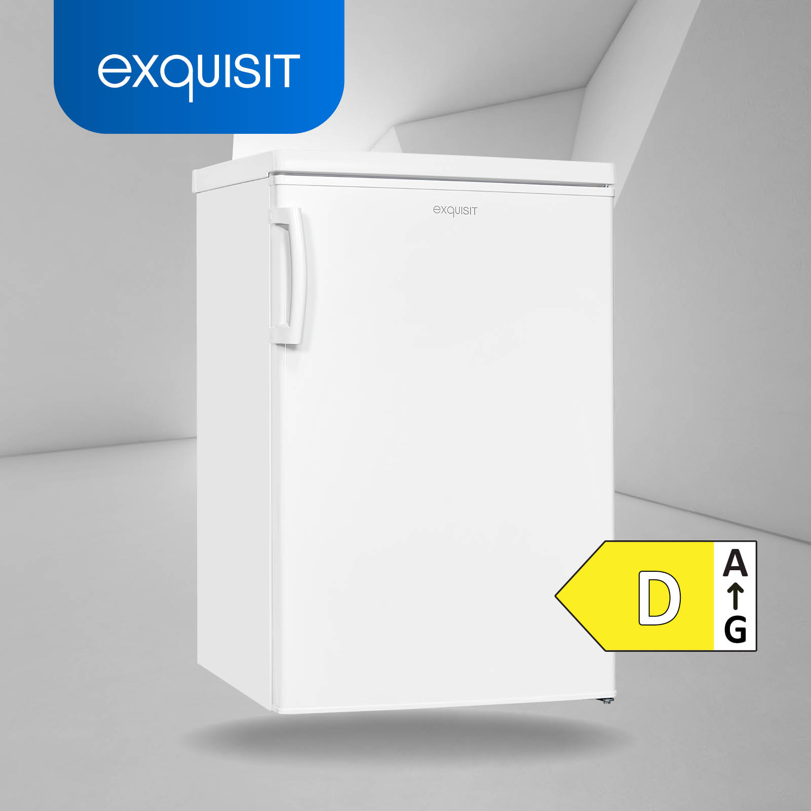 EXQUISIT KS16-4-HE-040D weiss Kühlschrank D, 855 mm (111,00 Weiß) kWh/Jahr, hoch