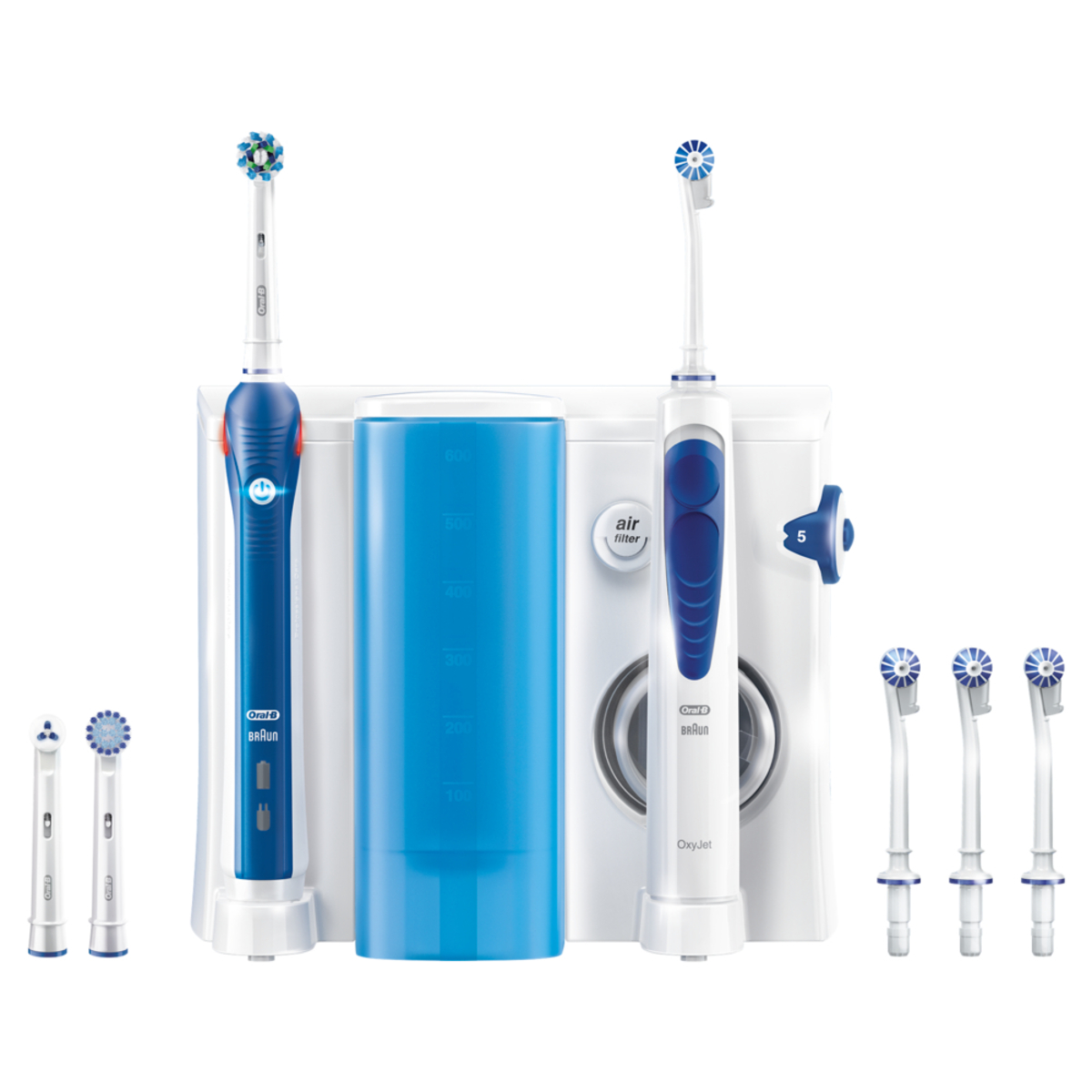 Centro de higiene bucal - Oral-B PRO 2000 + Oxyjet Adulto Cepillo dental oscilante Azul, Blanco ORAL-B, Azul y blanco