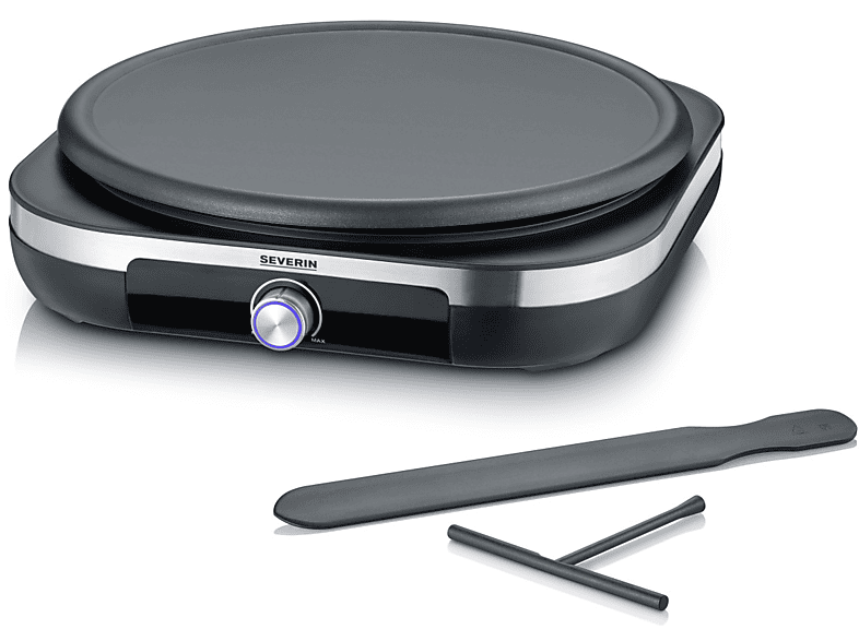 SEVERIN CM 2199 CrêpesMaker gebürstetschwarzsilber SATURN