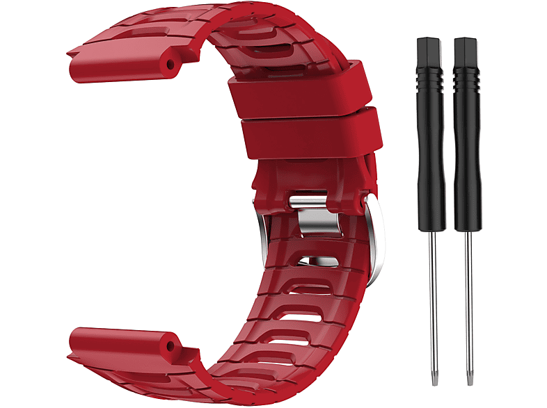 INF Uhrenarmband aus Silikon, Ersatzarmband, Garmin, 920XT, Rot