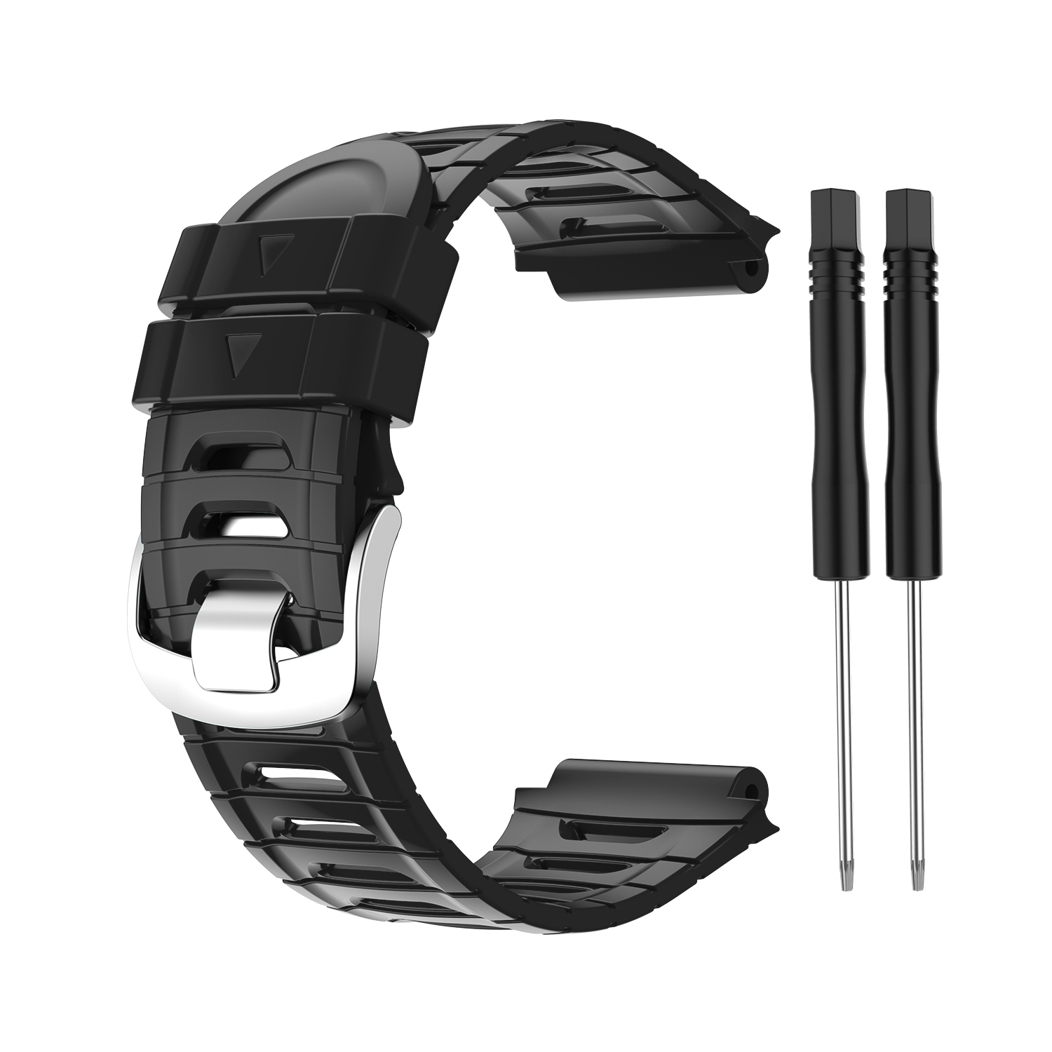 INF Uhrenarmband aus Silikon, Ersatzarmband, Garmin, 920XT, schwarz