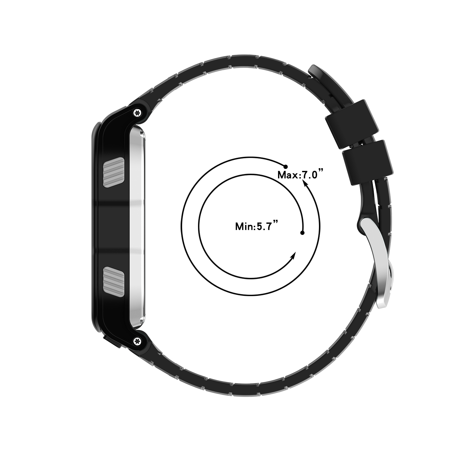 INF Ersatzarmband, Garmin, aus schwarz Silikon, 920XT, Uhrenarmband