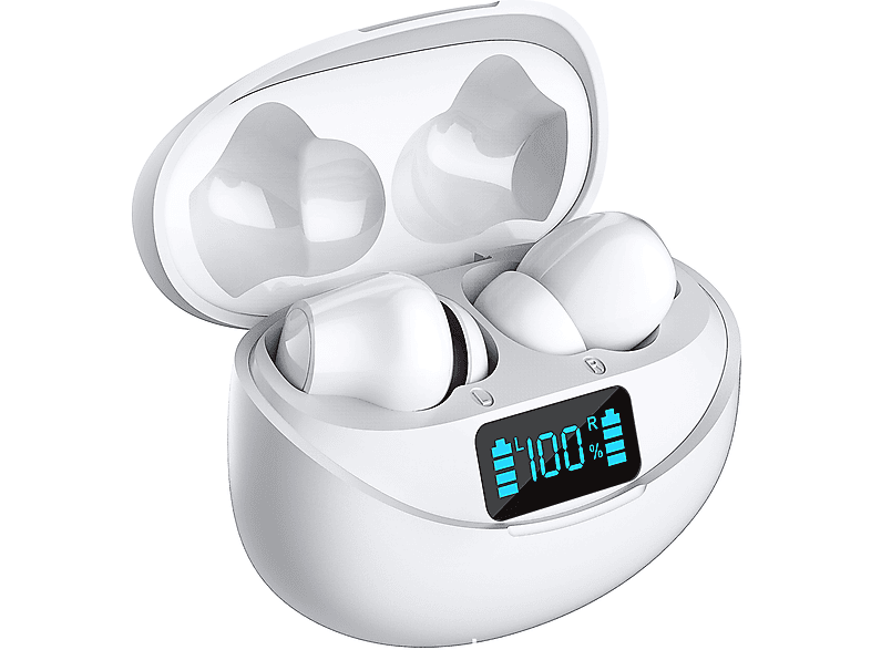 INF Kabellose Bluetooth-Ohrhörer, In-ear Kopfhörer weiß