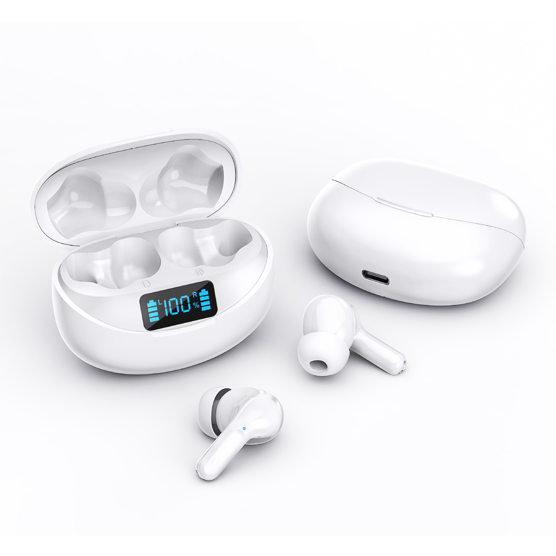 INF Kabellose Kopfhörer weiß Bluetooth-Ohrhörer, In-ear