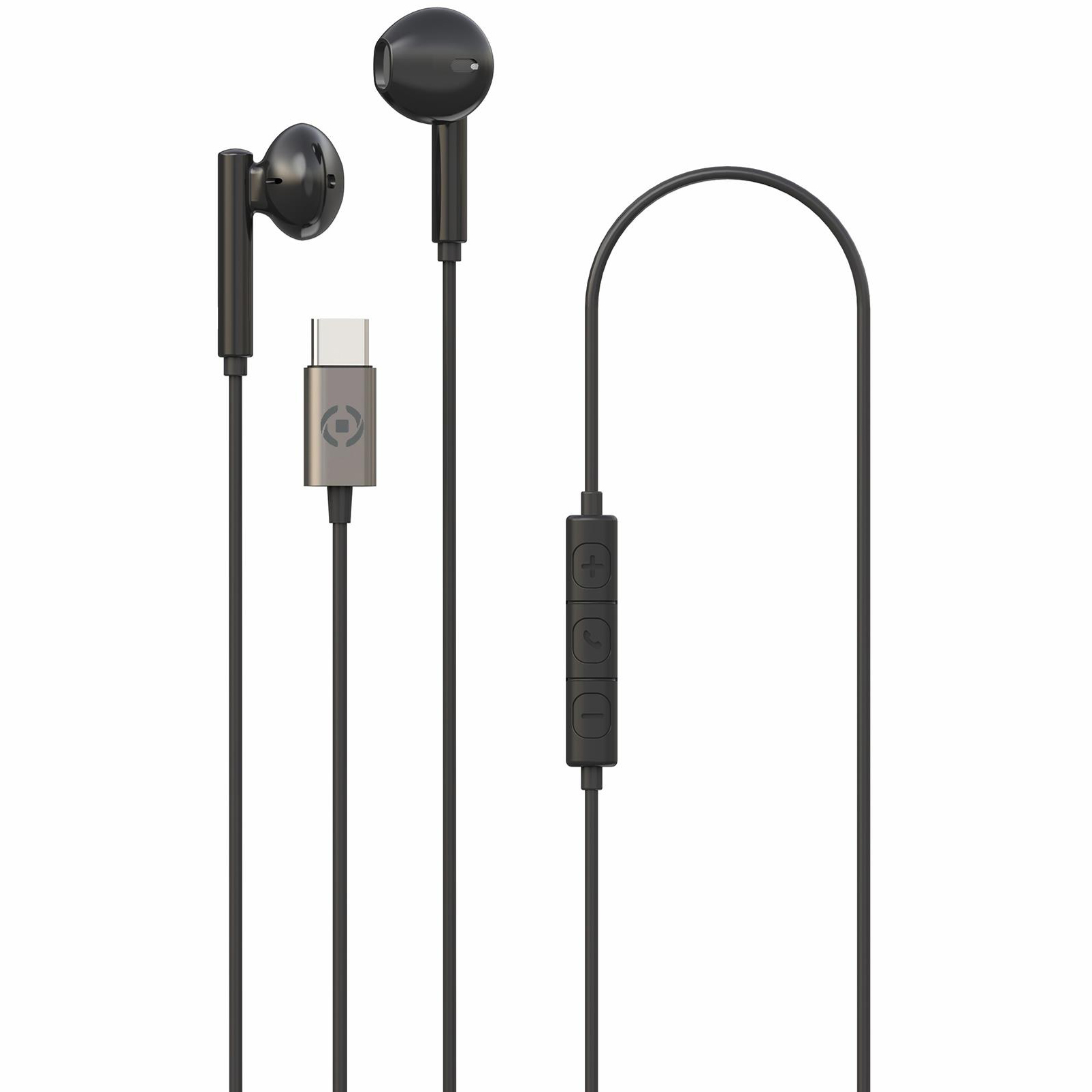 Drop Kopfhörer USB-C Schwarz, Stereo-Headset In-ear CELLY UP1100 Schwarz