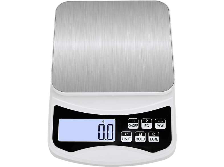 INF Digitale Küchenwaage 5 kg / 0,1 g Digitalwaage (Max. Tragkraft: 5 kg