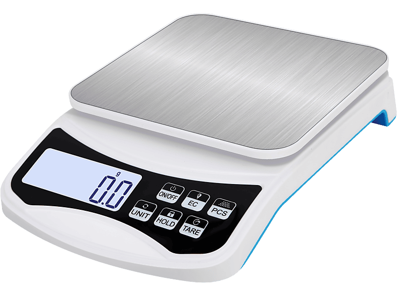 INF Digitale Küchenwaage 5 kg / 0,1 g Digitalwaage (Max. Tragkraft: 5 kg