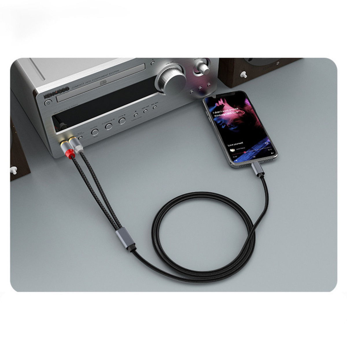 INF USB-C zu 2x Cinch Stereo Audiokabel Audiokabel