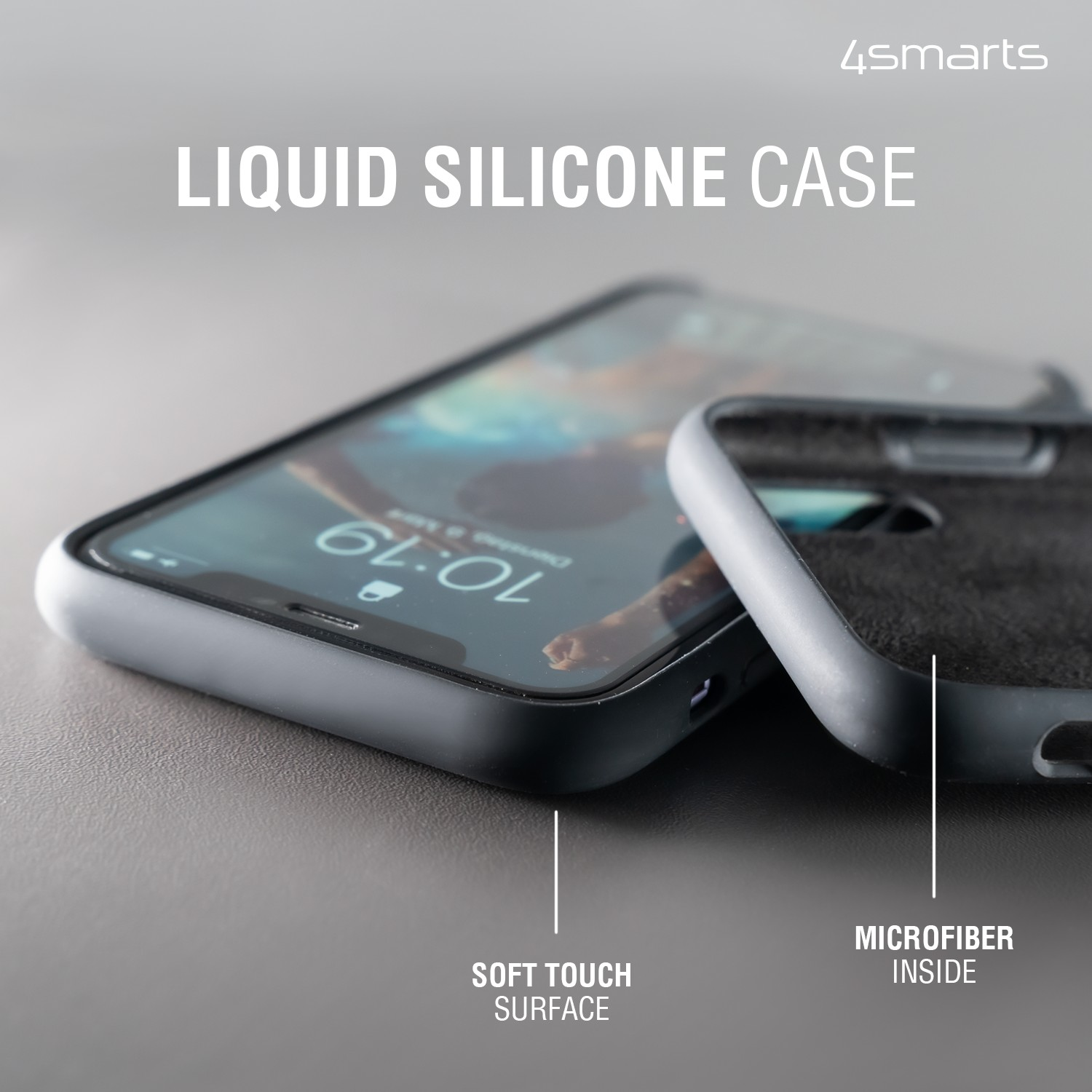 4SMARTS Liquid Silicone Backcover, S23+, Cupertino Case Schwarz UltiMag, Galaxy Samsung