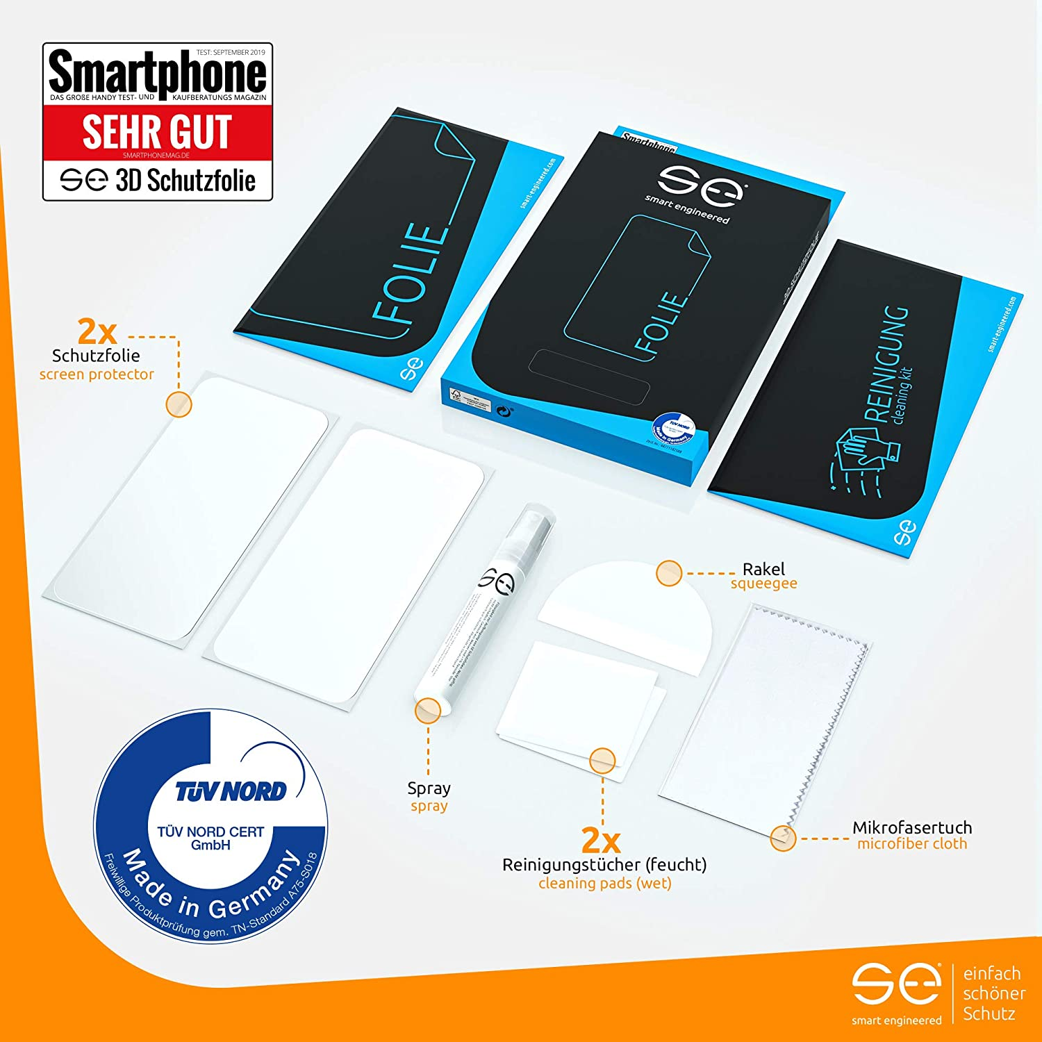 SMART ENGINEERED (entspiegelt) se® 11T) 2x Xiaomi Schutzfolie(für