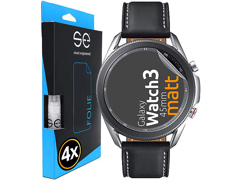SMART ENGINEERED 2x se® (entspiegelt) Schutzfolie(für Samsung Galaxy Watch 3 (45mm))