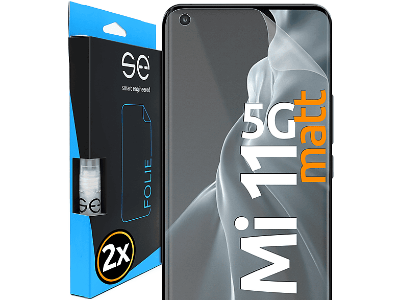 SMART ENGINEERED 2x se® (entspiegelt) Schutzfolie(für Xiaomi Mi 11 5G)