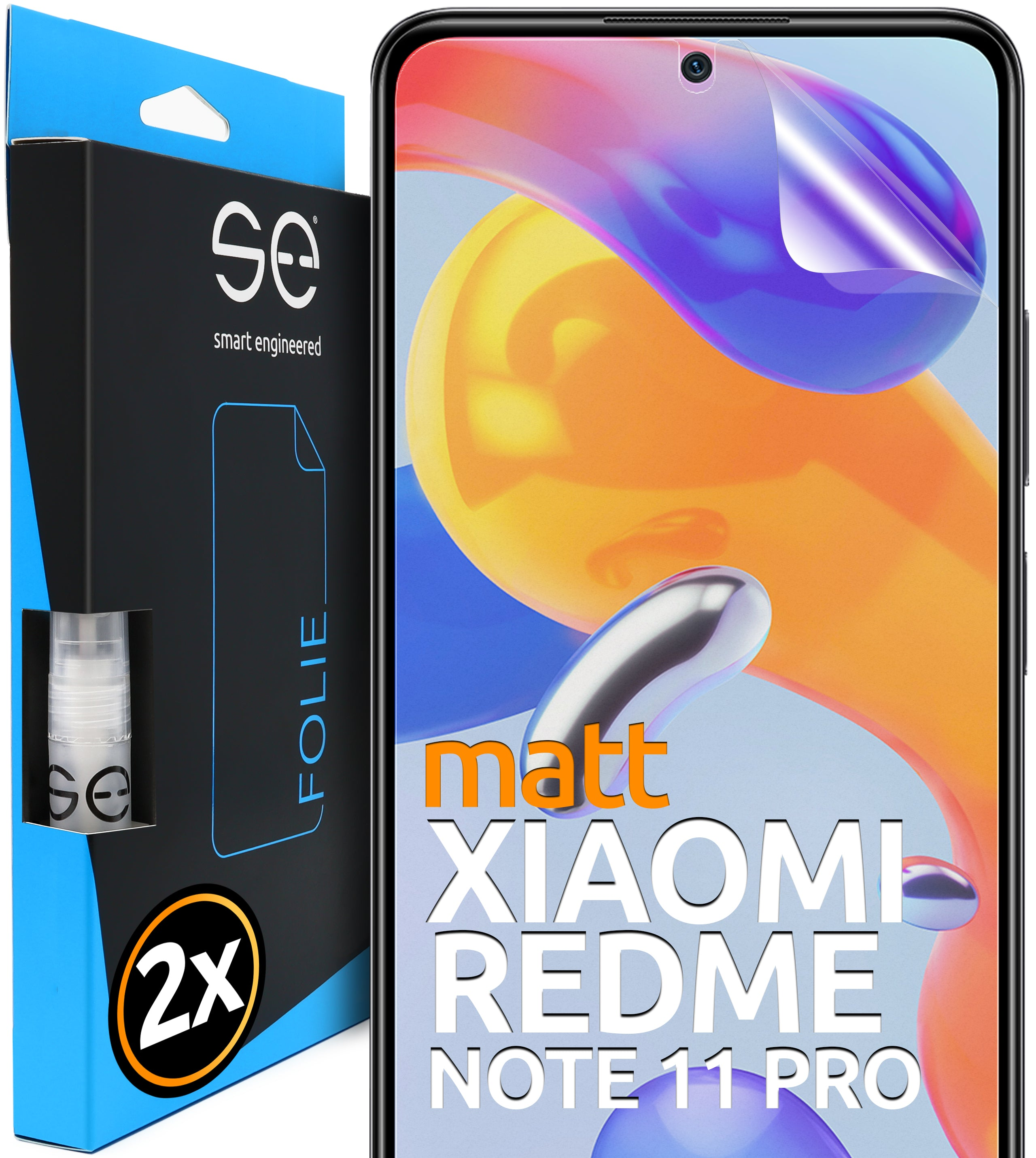 2x Schutzfolie(für Redmi se® ENGINEERED SMART Xiaomi Note 11 (entspiegelt) Pro)