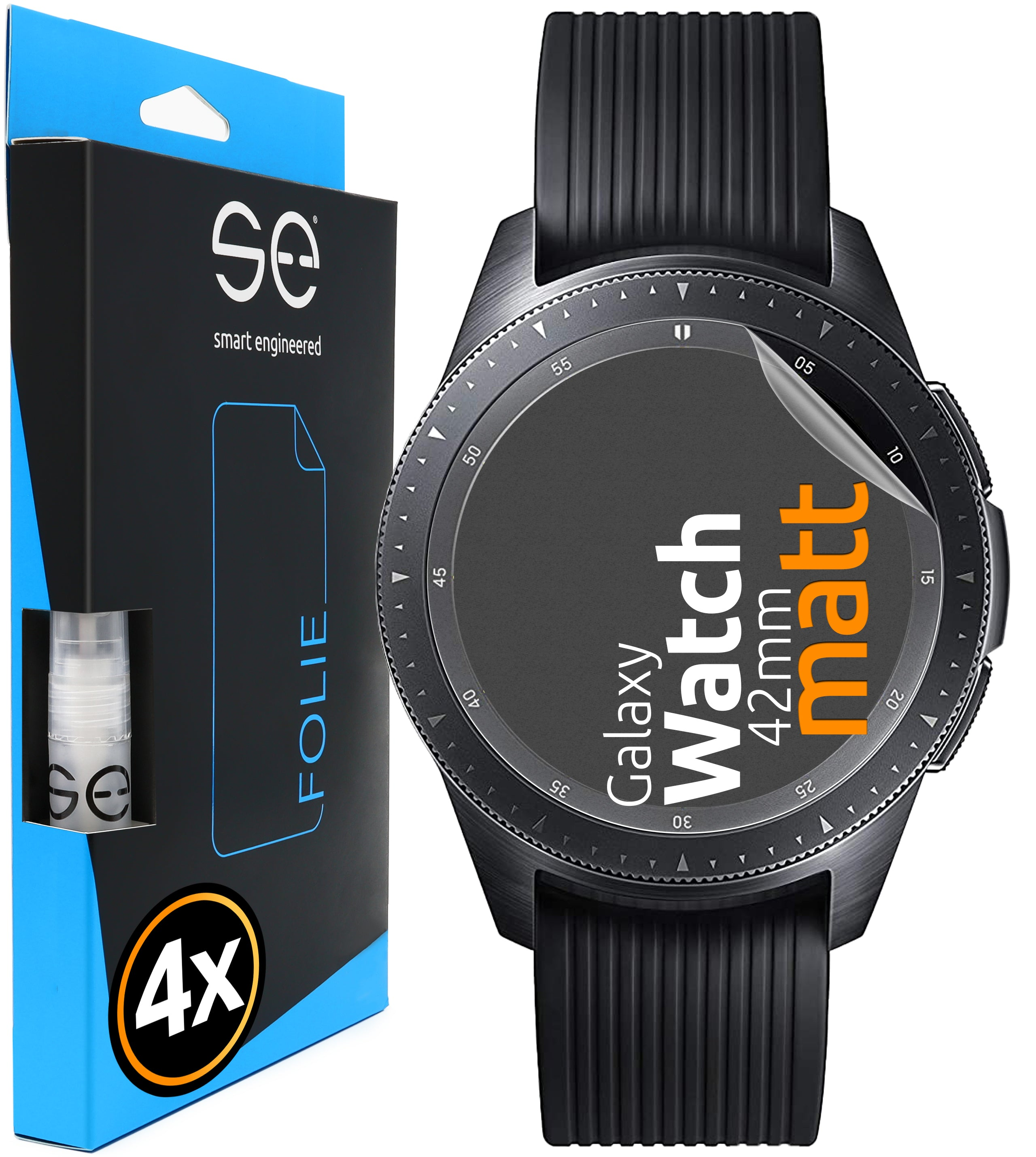 SMART ENGINEERED 2x se® Watch Schutzfolie(für Samsung (42mm)) Galaxy (entspiegelt)