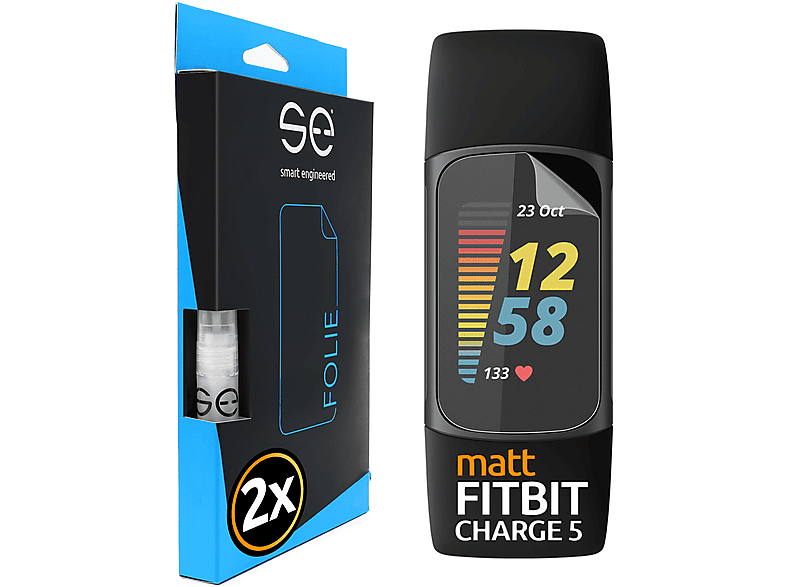 SMART ENGINEERED 2x se® (entspiegelt) Fitbit 5) Schutzfolie(für Charge