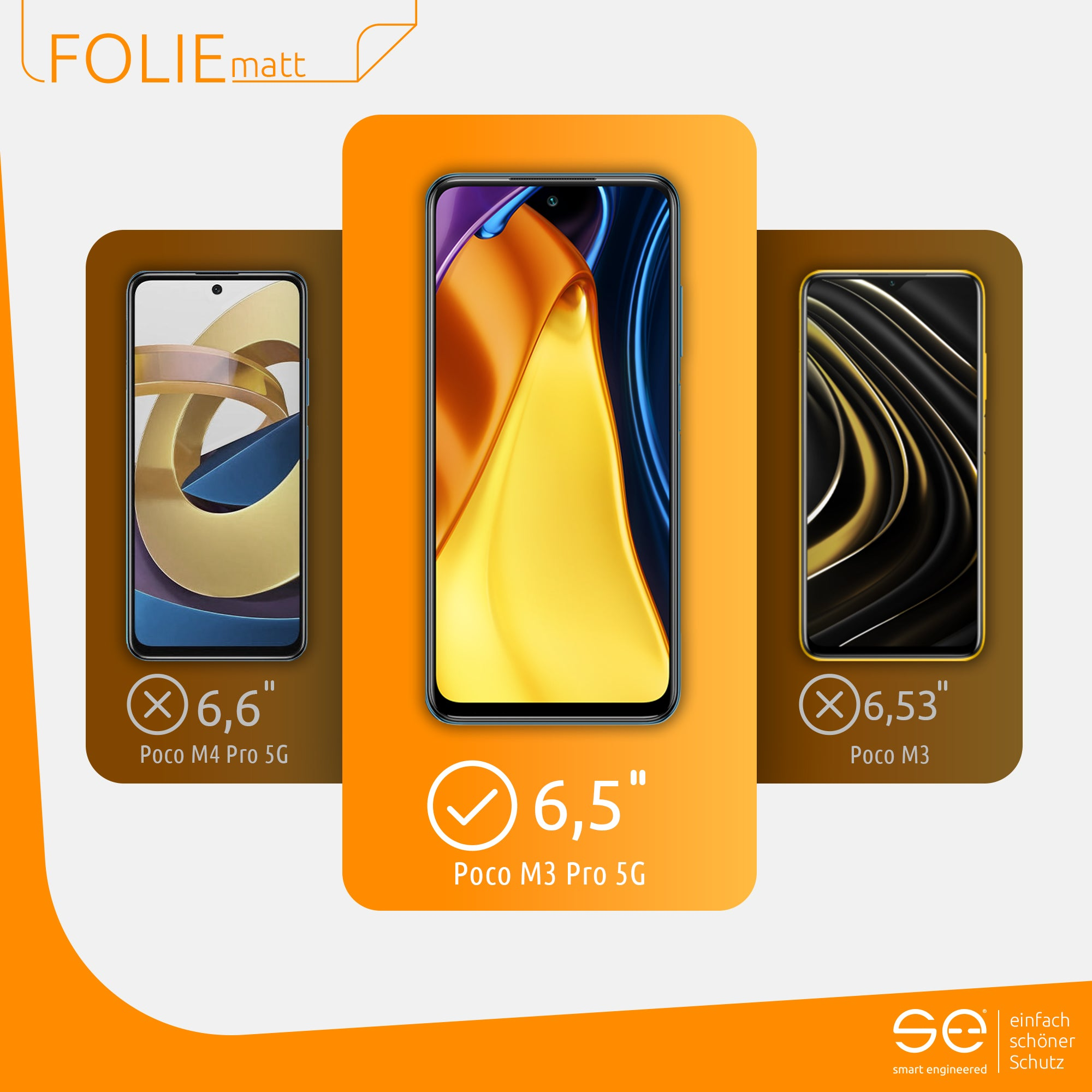 SMART 2x Xiaomi Pro 5G) Schutzfolie(für ENGINEERED M3 (entspiegelt) Poco se®