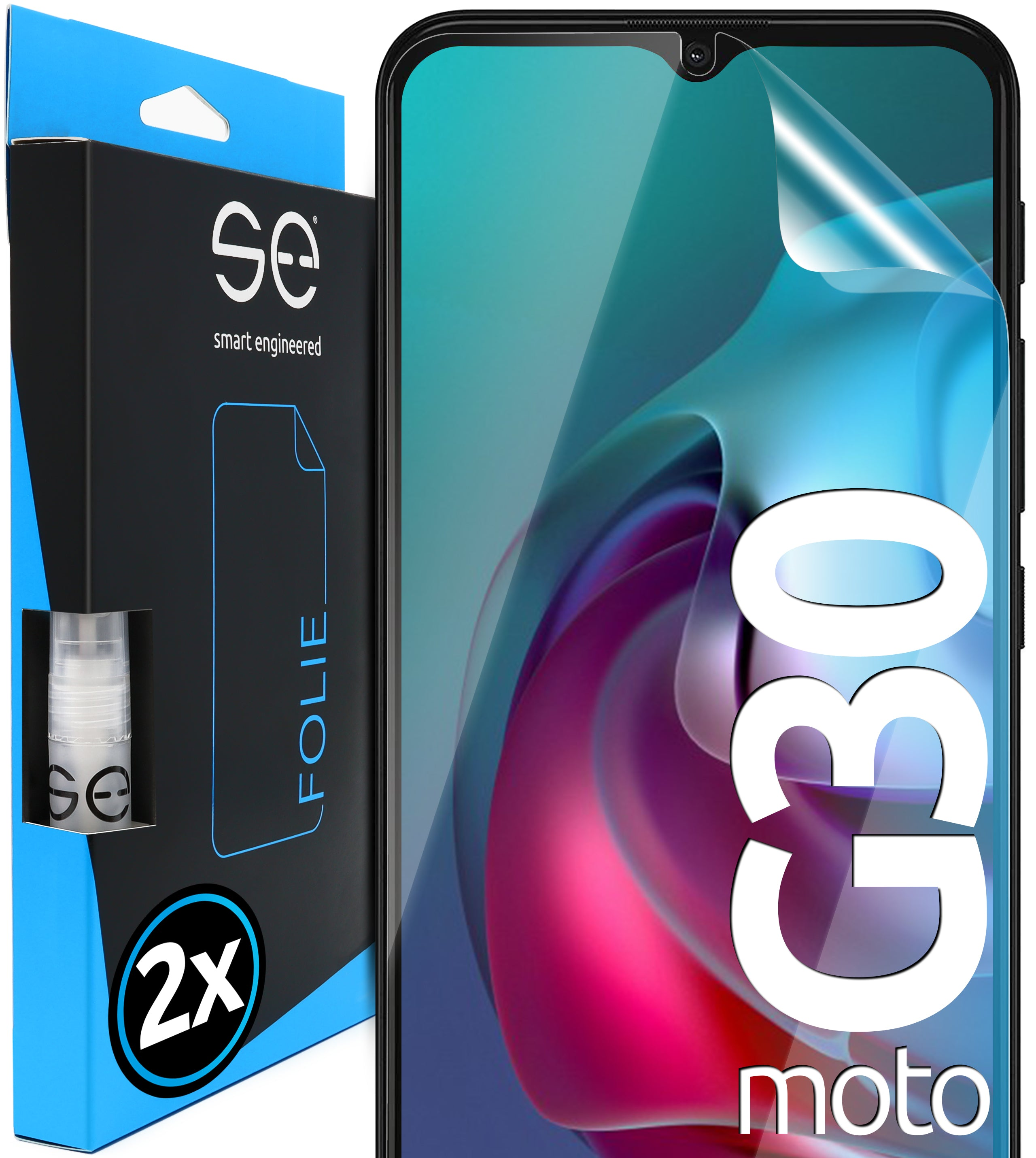 SMART ENGINEERED 2x se® Motorola Schutzfolie(für G30) Moto