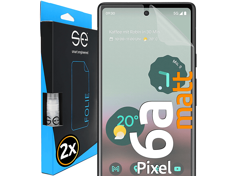 SMART ENGINEERED 2x se® (entspiegelt) Schutzfolie(für Google Pixel 6a)