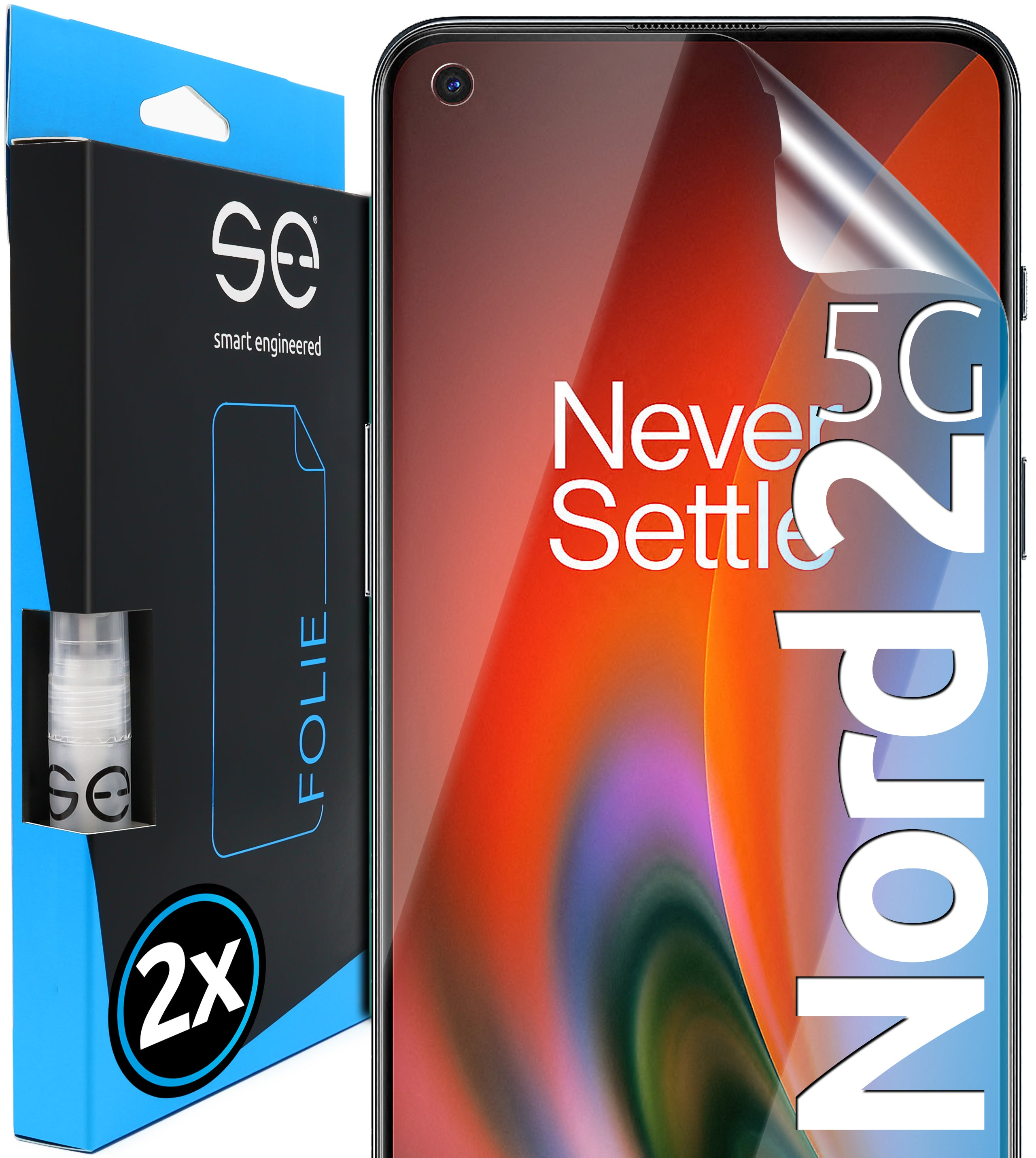 SMART ENGINEERED se® OnePlus 2 Schutzfolie(für Nord 5G) 2x