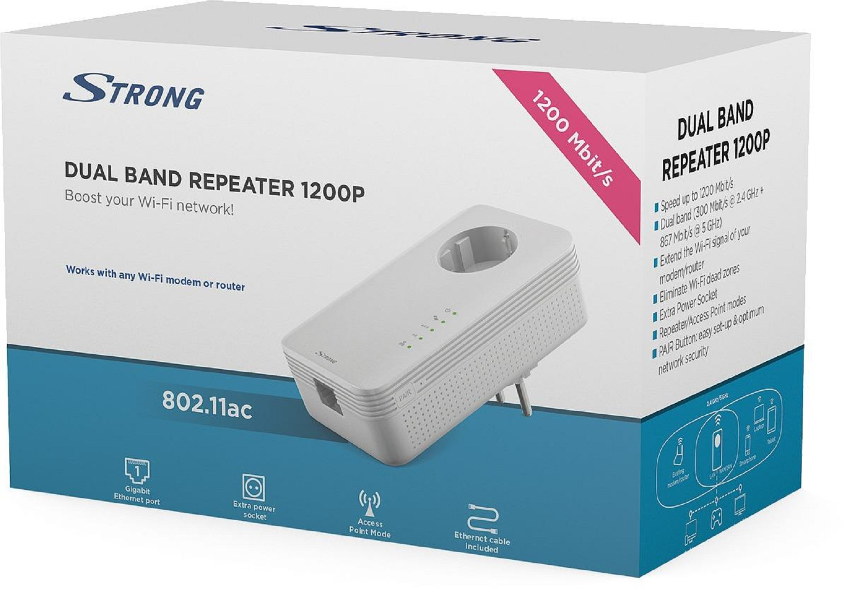 STRONG 1200P Band WLAN-Repeater Repeater STRONG Dual