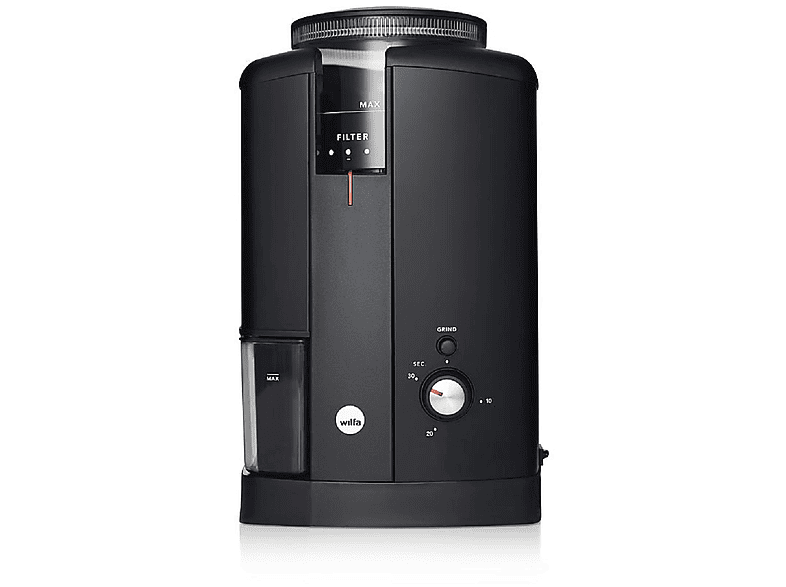 Watt, aromaschonende Schwarz Aroma Kaffeemühle und (130 in Mahlscheiben Svart Konische WILFA Messerqualität) CGWS-130B