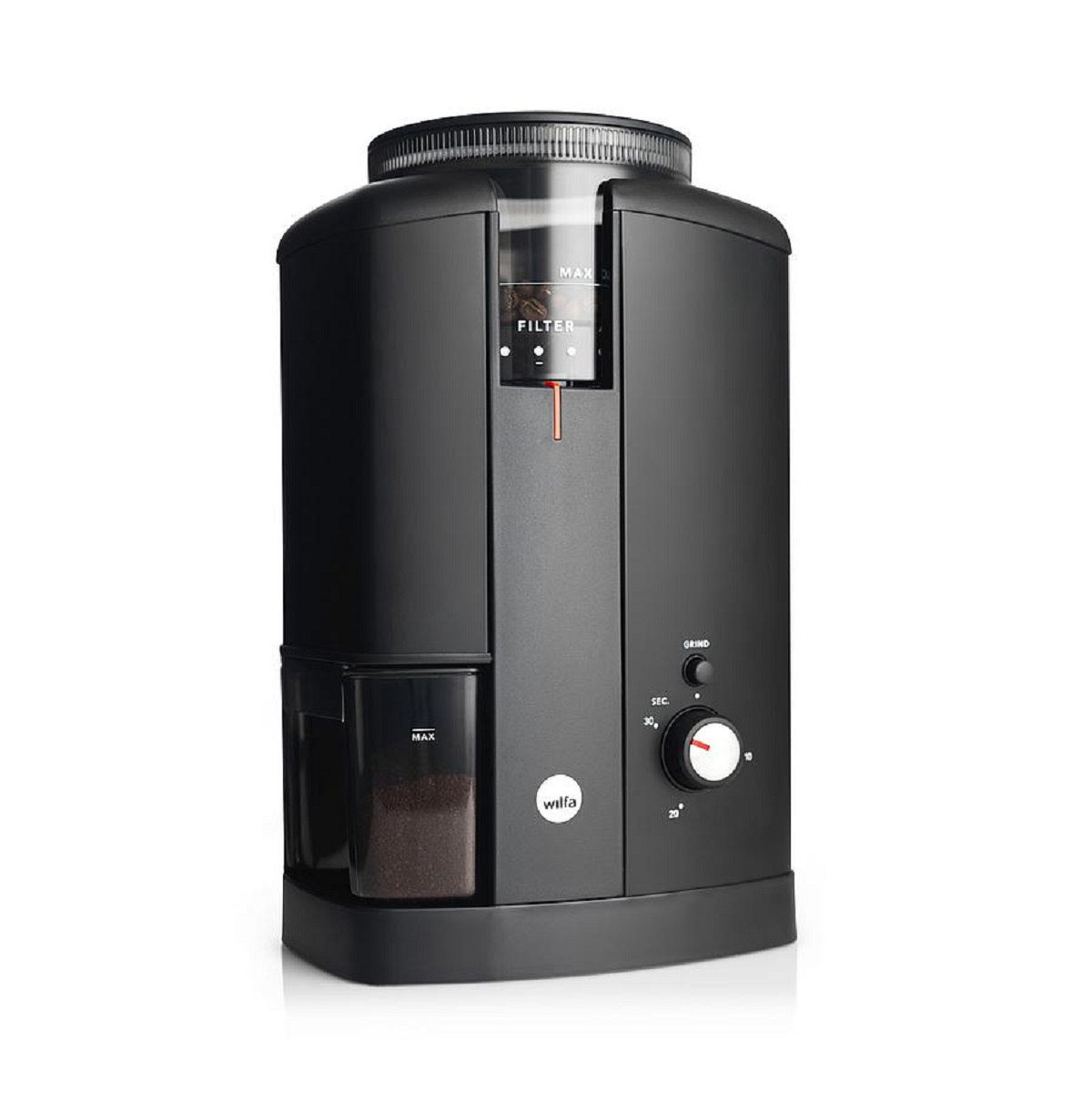 WILFA Svart Aroma Mahlscheiben (130 Watt, und Schwarz aromaschonende in Konische Messerqualität) Kaffeemühle CGWS-130B