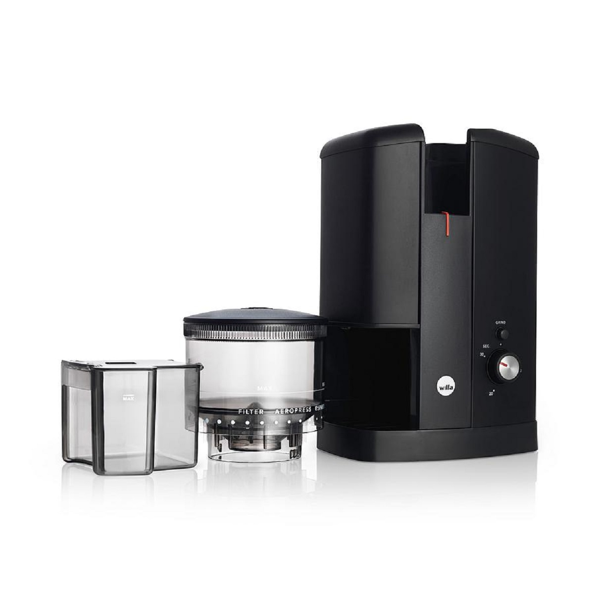 Watt, aromaschonende Schwarz Aroma Kaffeemühle und (130 in Mahlscheiben Svart Konische WILFA Messerqualität) CGWS-130B