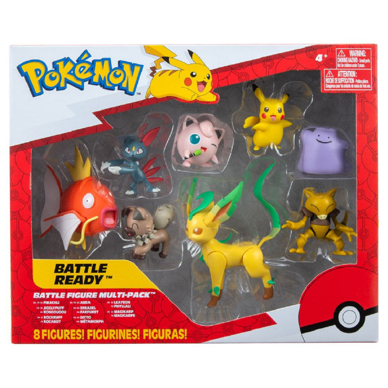 Abra, Karpador, Pikachu, POKÉMON Sniebel, Wuffels, Pack Battle Figuren Pummeluff, Folipurba Set Ditto, Spielfiguren 8er