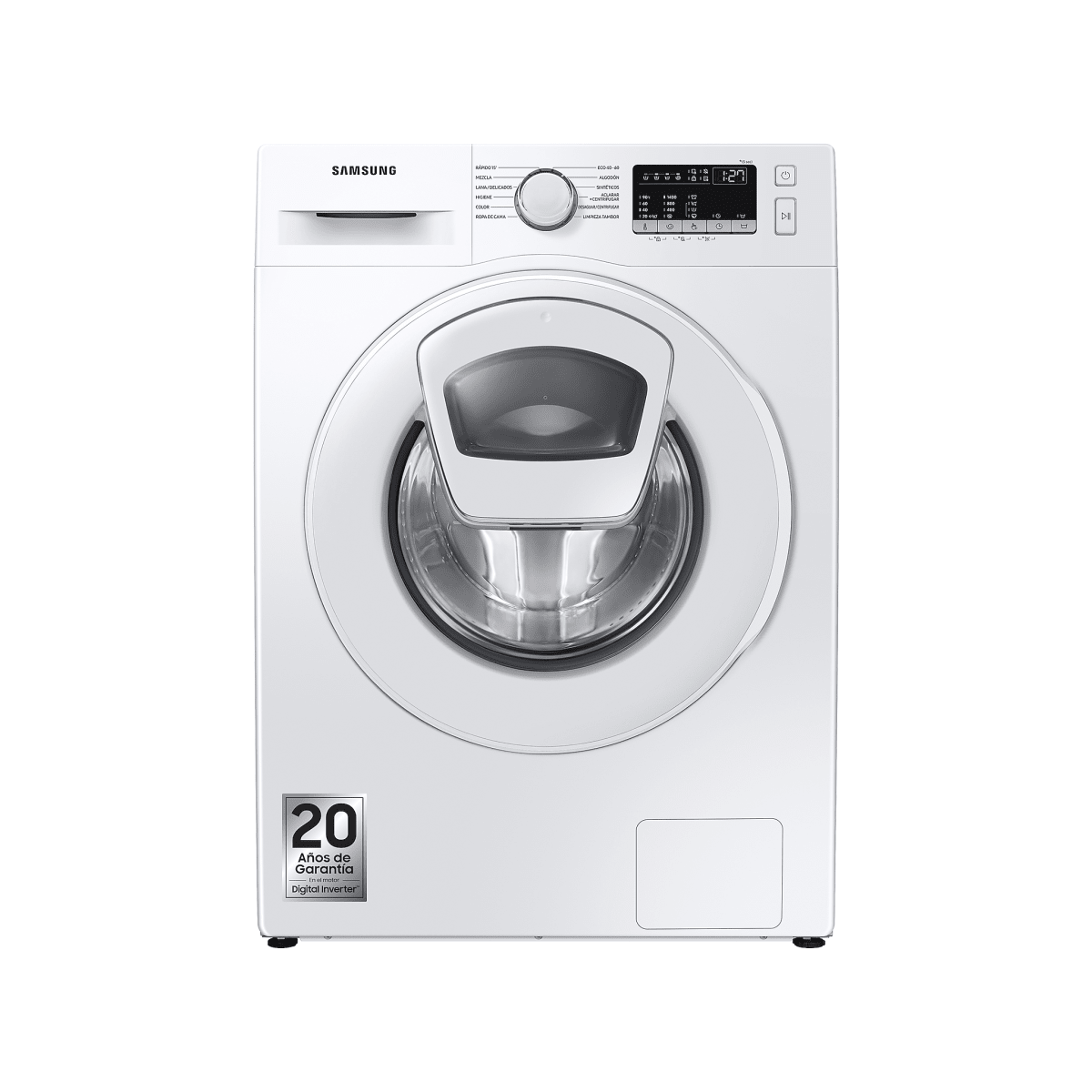 Lavadora carga frontal - AddWash Serie 45 SAMSUNG, 9 kg, 12 programas, Blanco