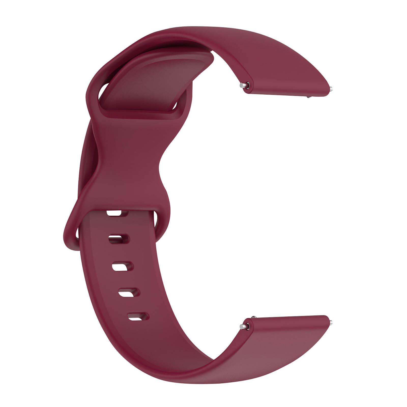 Correa de reloj granate. Es de color liso y sólido con un diseño sencillo.