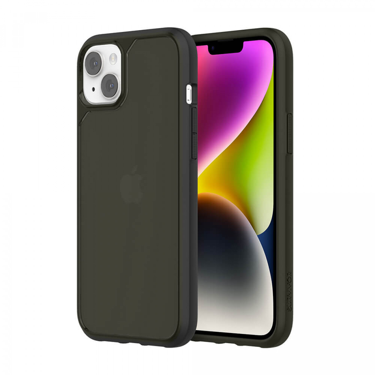 iPhone 14 in Schutzhülle, Kamera und Bildschirm sichtbar.