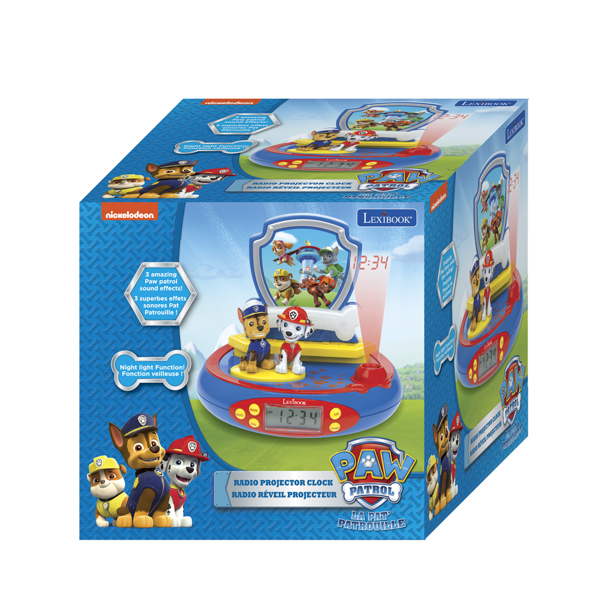 LEXIBOOK PAW Patrol 3D Projektionswecker, Blau/Rot Projektionswecker