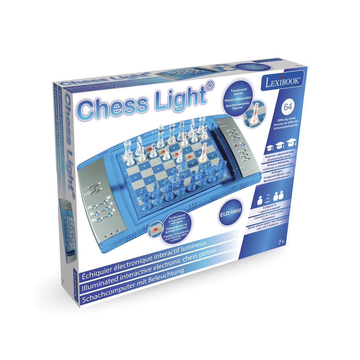 ChessLight® Blau Schachcomputer, LEXIBOOK
