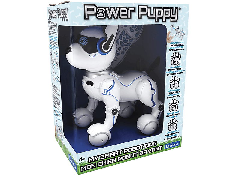 LEXIBOOK POWER Schwarz/Weiß Programmierbarer PUPPY Lernroboter, Roboterhund