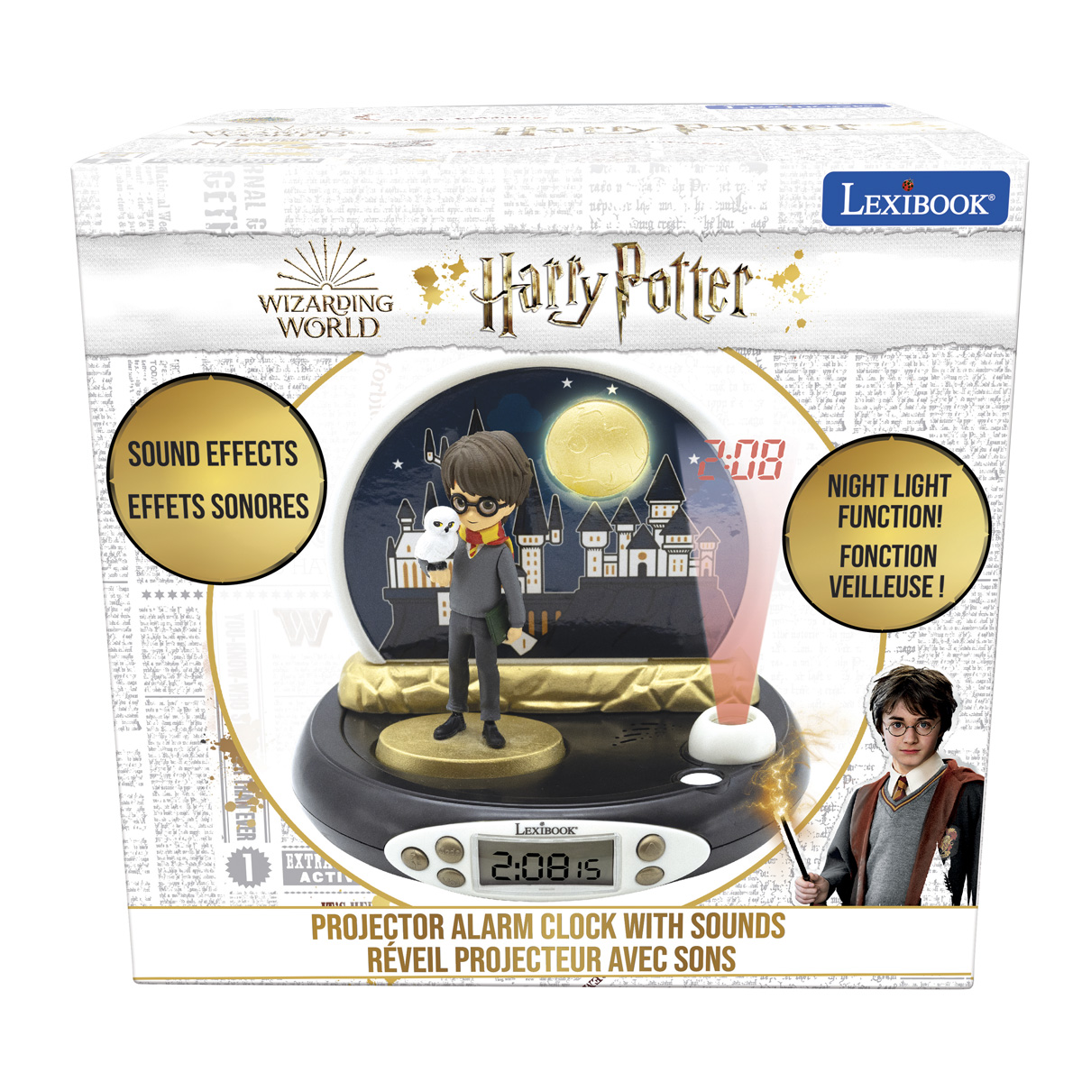3D Potter Projektionswecker, LEXIBOOK Harry Projektionswecker Schwarz/Weiß
