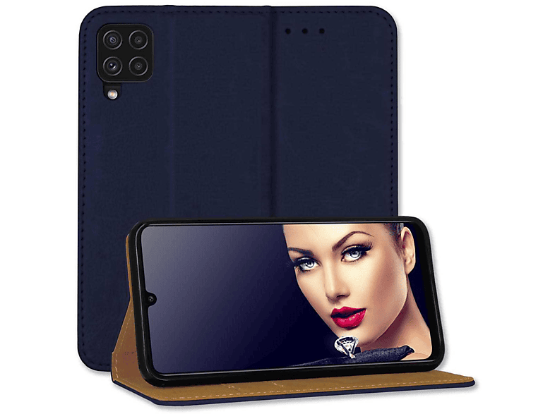 4G, 4G Samsung Galaxy A22 Galaxy Dunkelblau Bookcover, Business dunkelblau, ENERGY MTB MORE (SM-A225, A22 Klapphülle, - 6.4\'\')