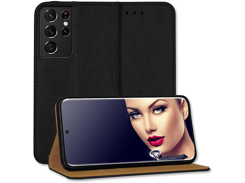 MTB MORE Galaxy ENERGY Klapphülle, Business 5G, Schwarz Samsung, Ultra S21 Bookcover