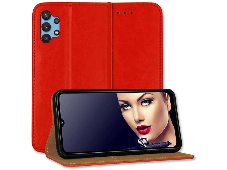 MTB MORE ENERGY Business Klapphülle, Bookcover, Samsung, Galaxy A32 4G, Rot